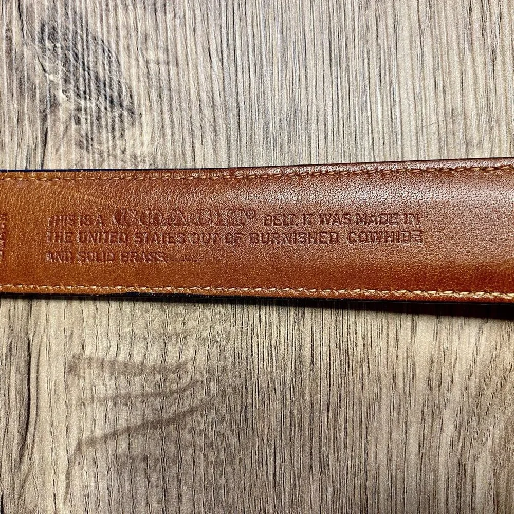 Vintage Coach 5800 Black Leather Belt Made in USA Solid Brass Buckle 44